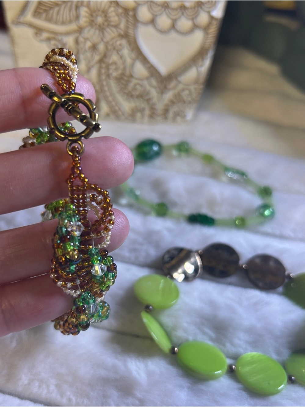Effy Green Necklace & 3 Vintage Green Bracelet Set 🦄 - Picture 4 of 4